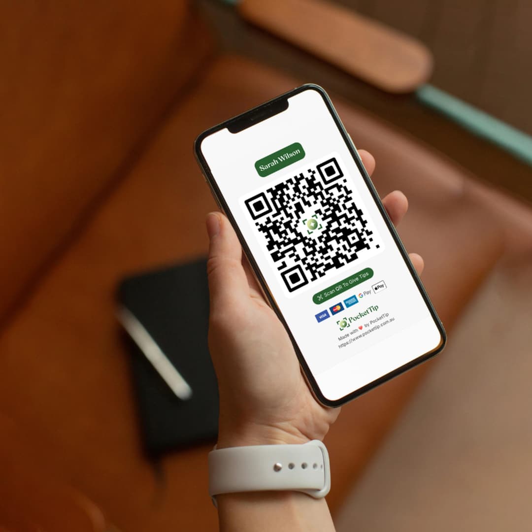 Customer Scanning PocketTip QR Code
